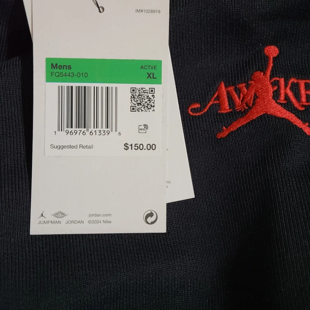 Nike Air Jordan x Awake NY Fleece Hoodie Black Size Men X-Large NEW
